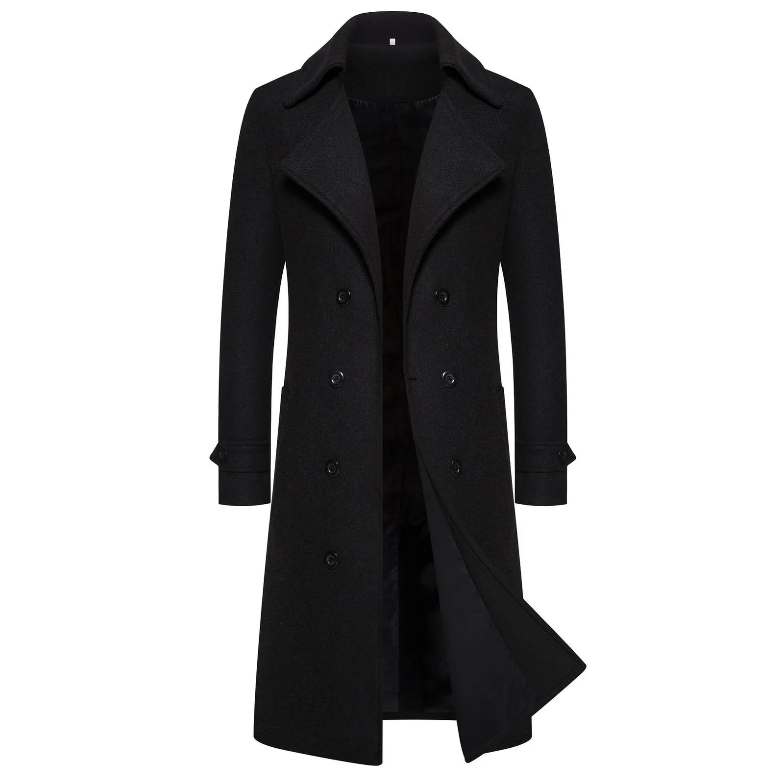 Men's Slim Wool Coat – Long Double Breasted