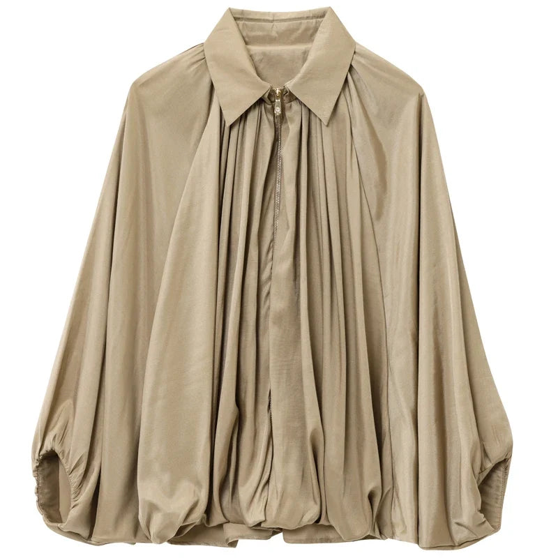 Women's Puff Sleeve Bomber Jacket