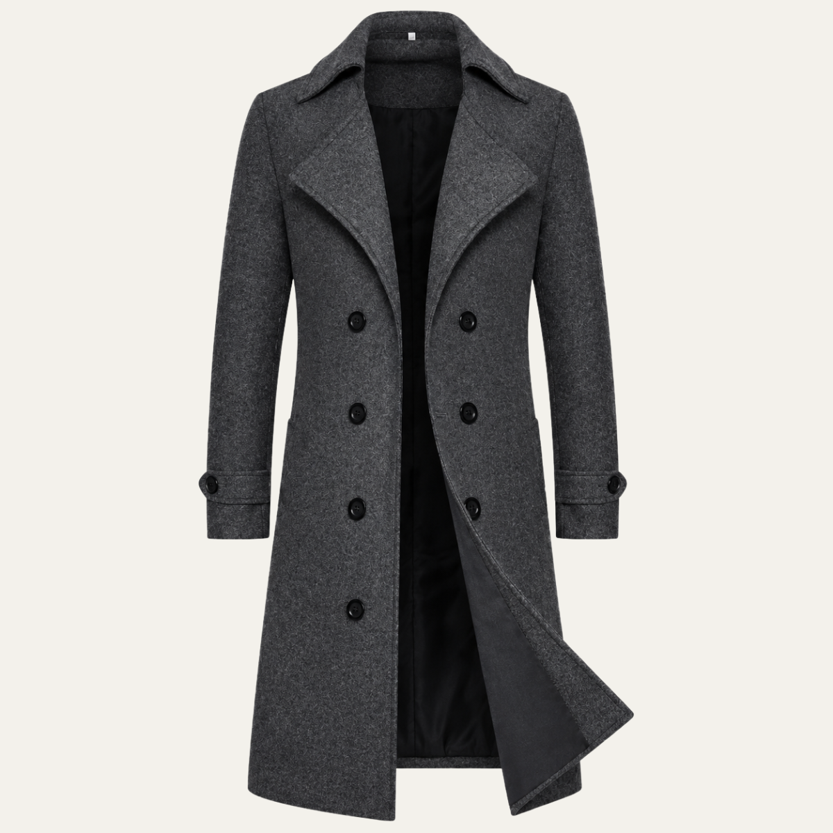 Men's Slim Wool Coat – Long Double Breasted