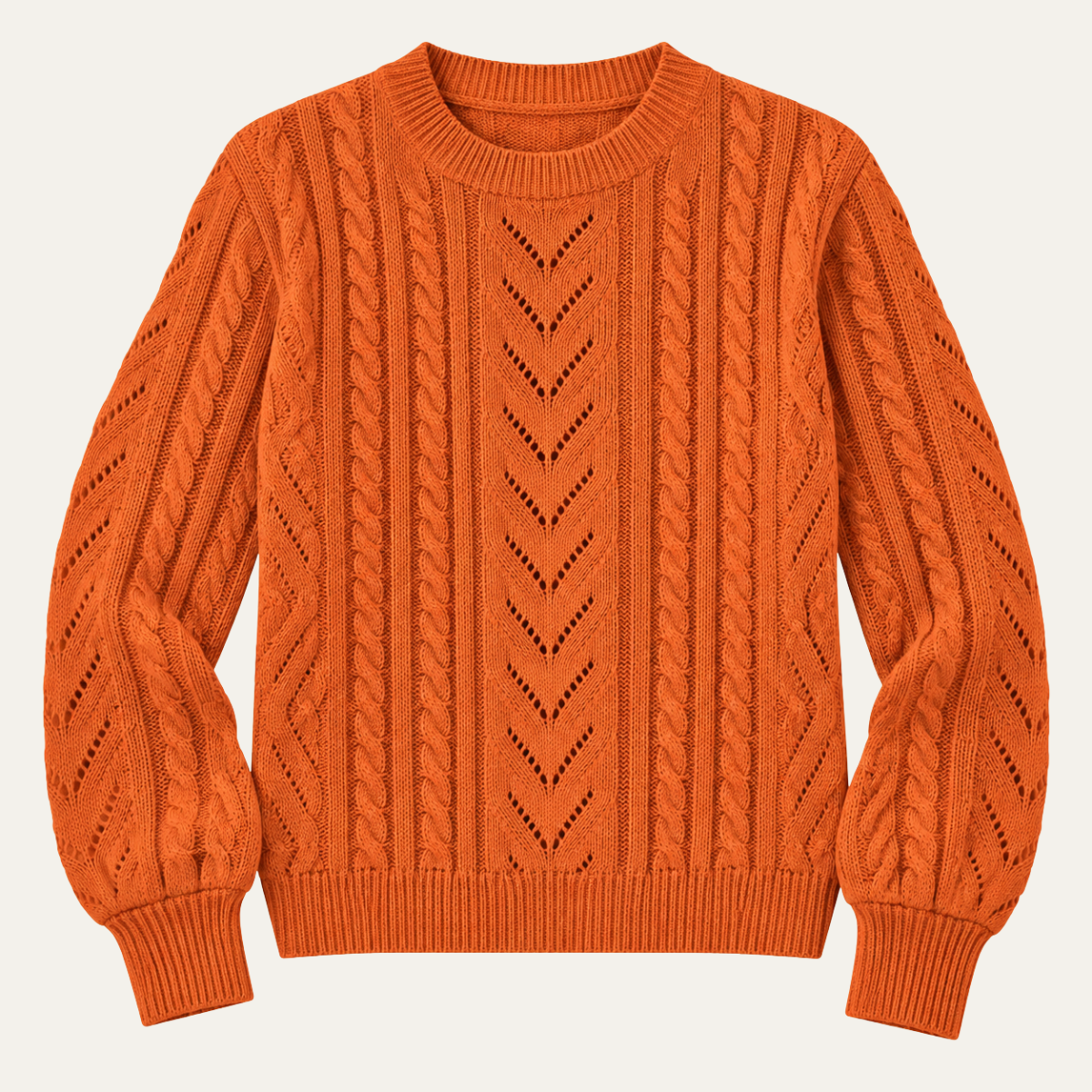 Women's Open Knit Round Neck Top