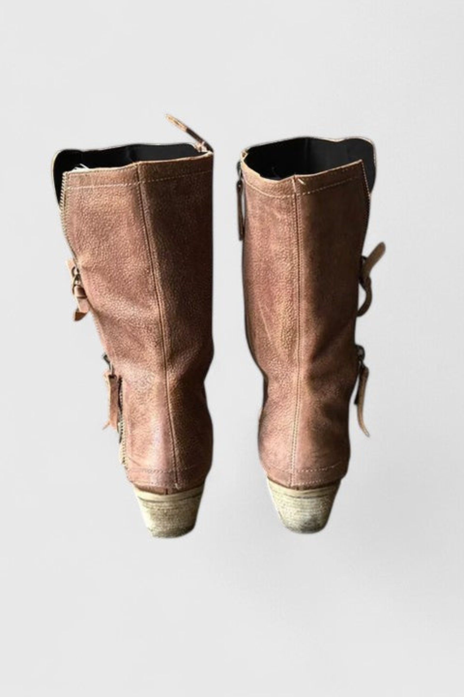 Women's Vintage Western Boots with Distressed Mid Calf Design