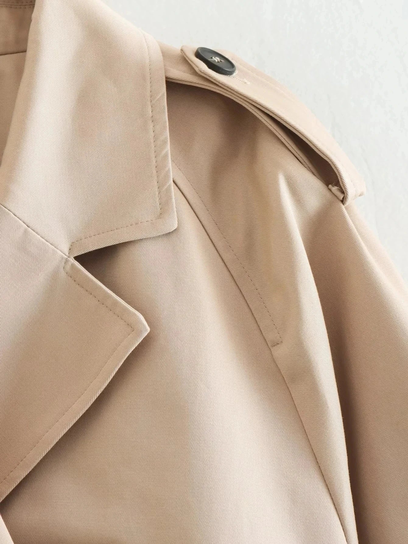 Women's Cropped Trench Coat – Belted Waist Jacket