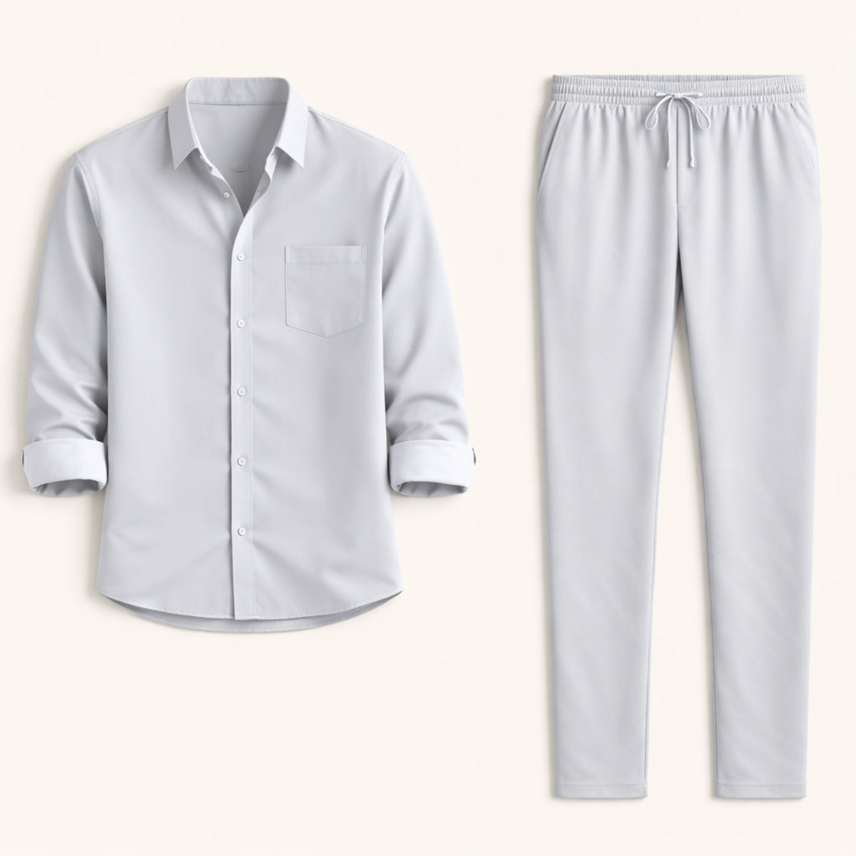 The Monferrato Men’s Linen Shirt and Trousers Set – Casual Two Piece Outfit
