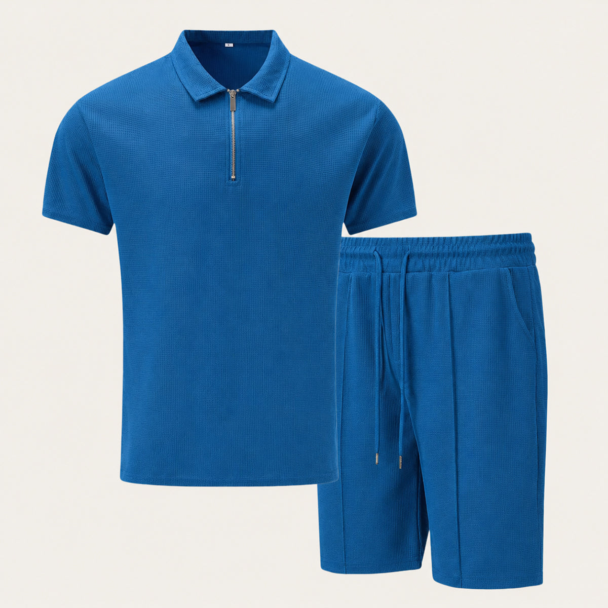 The Cheltenham Men’s Waffle Knit Zip-Up Shirt & Shorts Set
