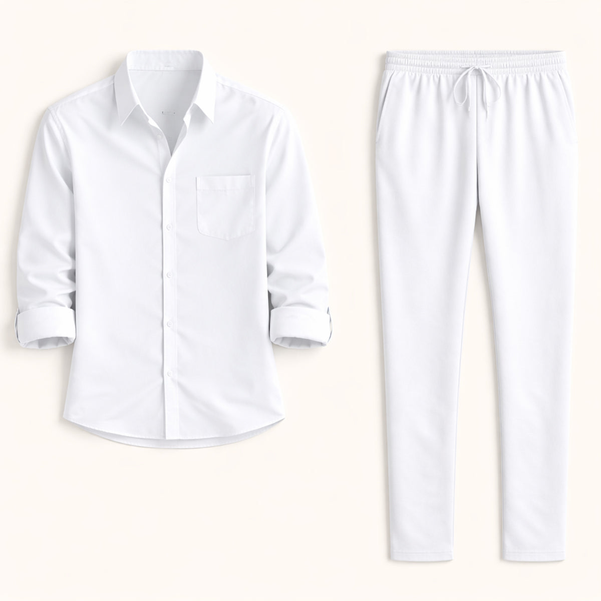 The Monferrato Men’s Linen Shirt and Trousers Set – Casual Two Piece Outfit