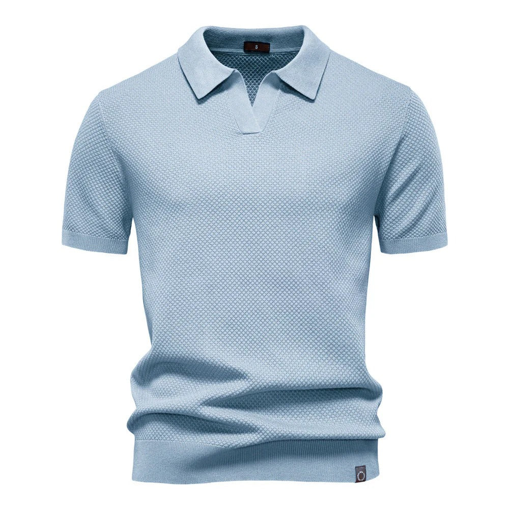 The Levanto Men's Smart Knit Open Collar Polo Shirt