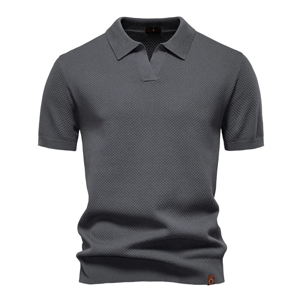 The Levanto Men's Smart Knit Open Collar Polo Shirt