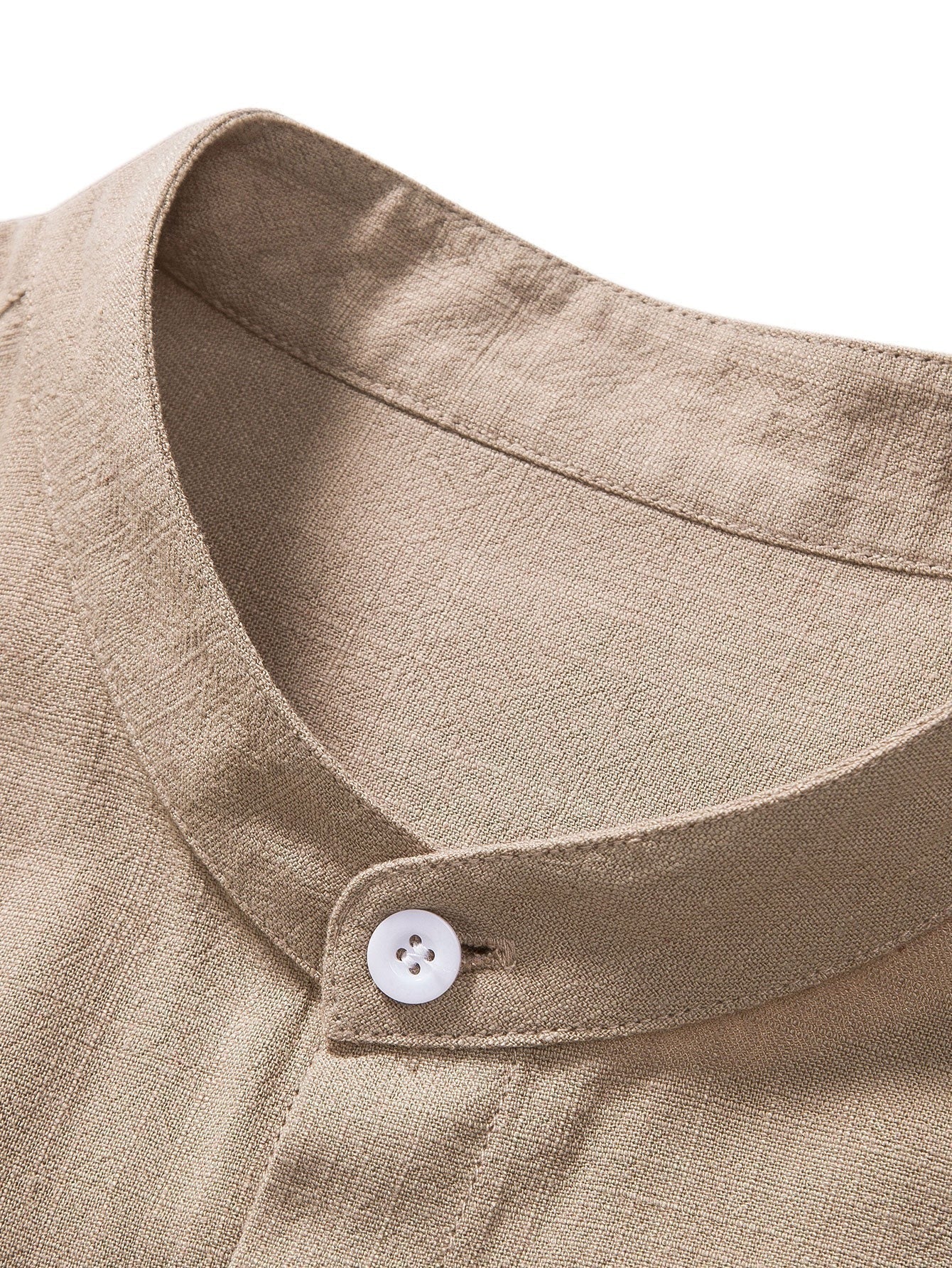 The Alghero Men's Trendy Collar Linen Shirt & Drawstring Trousers Set
