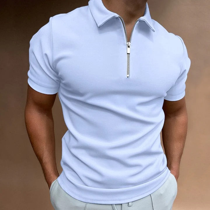 The Limone Men's Quarter Zip Polo Shirt