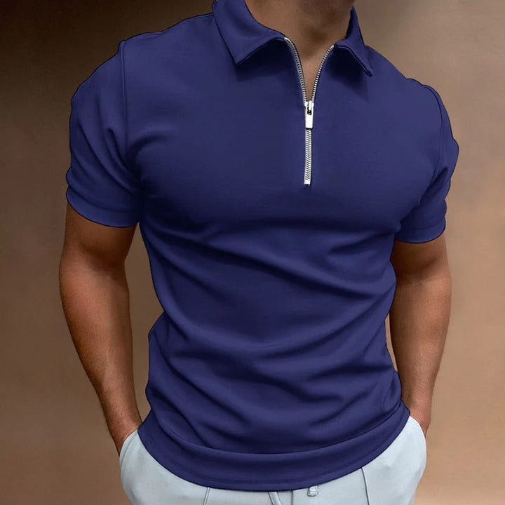 The Limone Men's Quarter Zip Polo Shirt