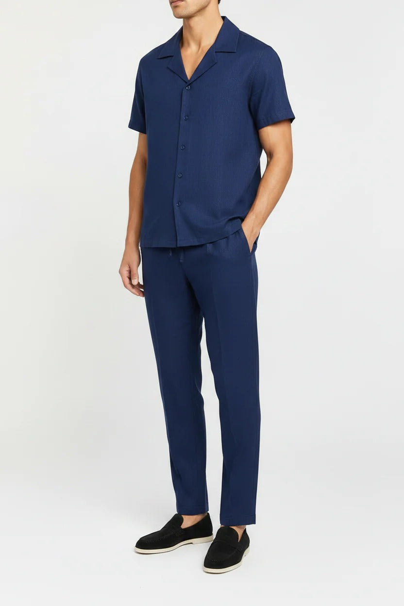The Merano Men's Smart Casual Linen Shirt & Trousers Set