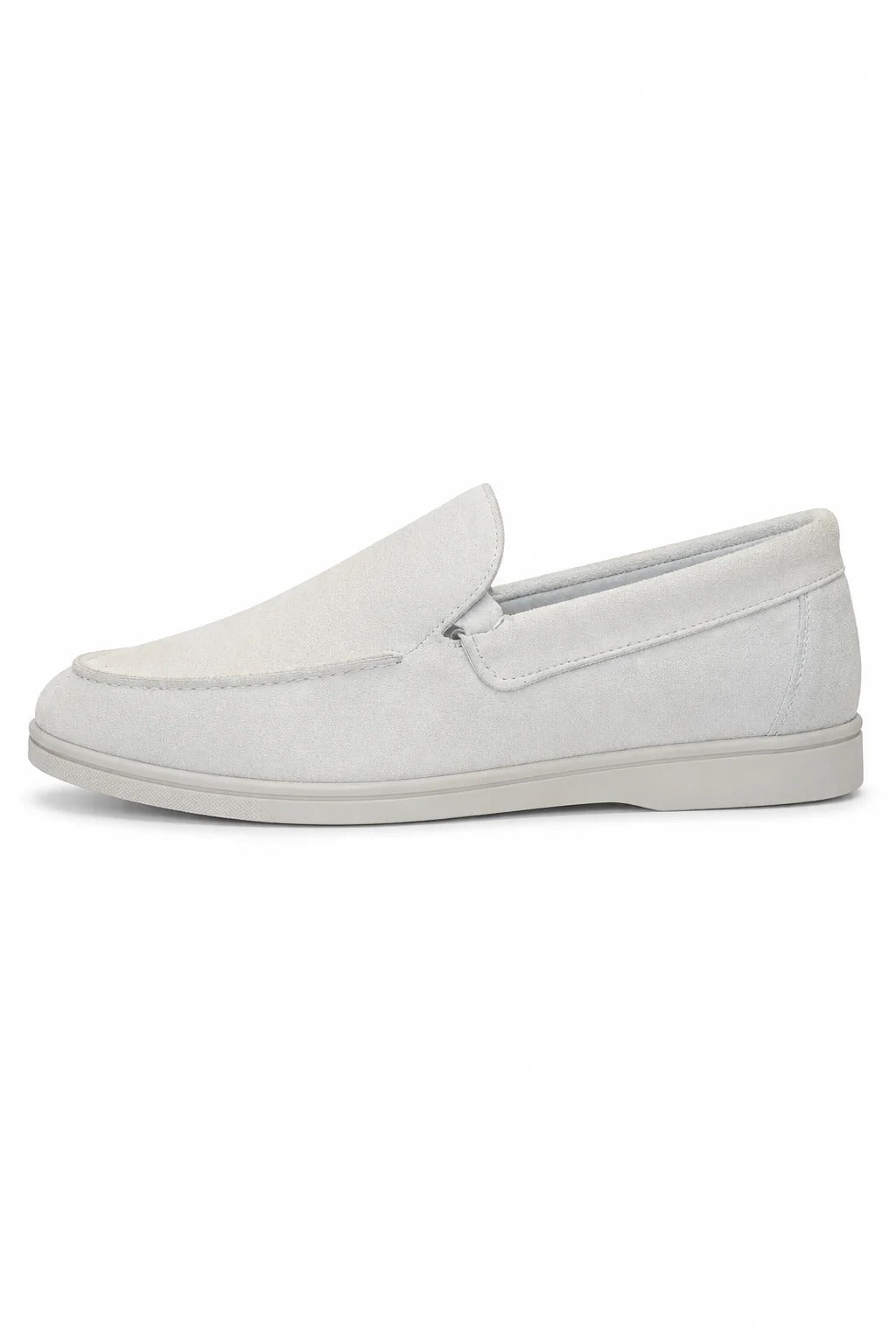 The Sheridan Men's Lightweight Slip On Suede Loafers - White