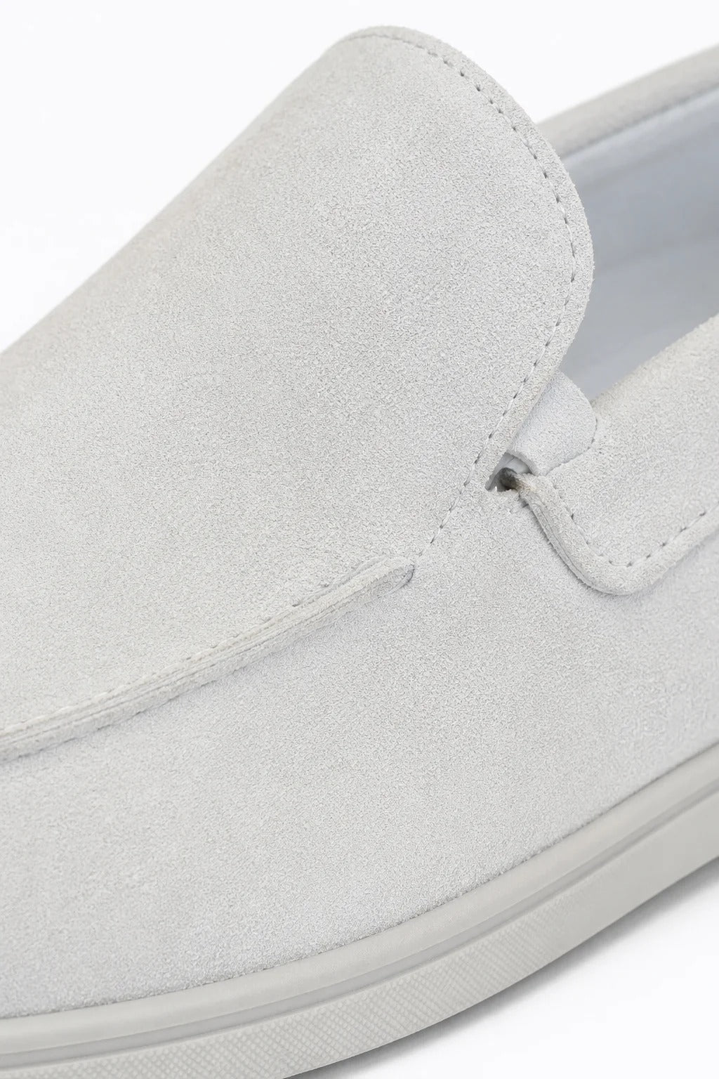 The Sheridan Men's Lightweight Slip On Suede Loafers - White