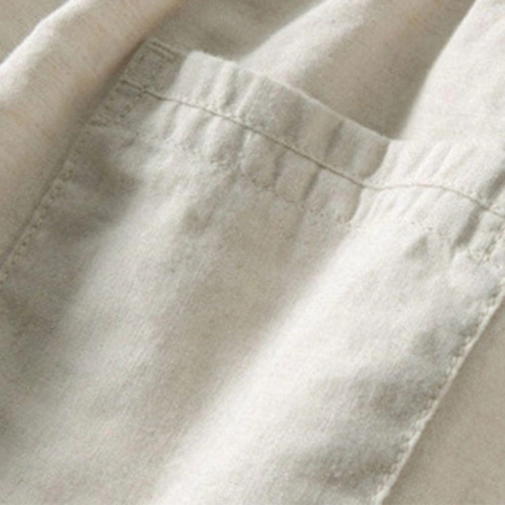 The Danville Men's Linen Collar Shirt & Drawstring Trousers Set