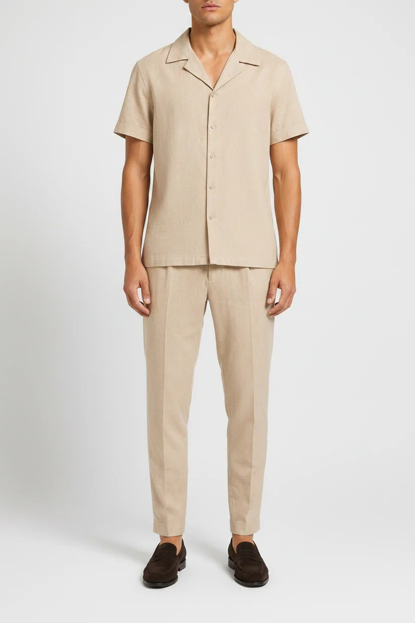 The Merano Men's Smart Casual Linen Shirt & Trousers Set