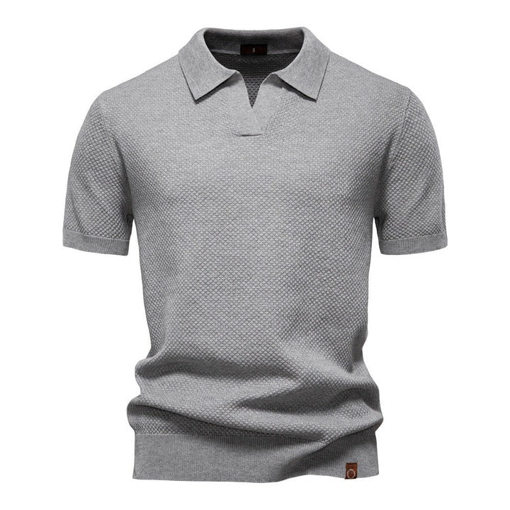 The Desenzano Men's Smart Knit Open Collar Polo Shirt
