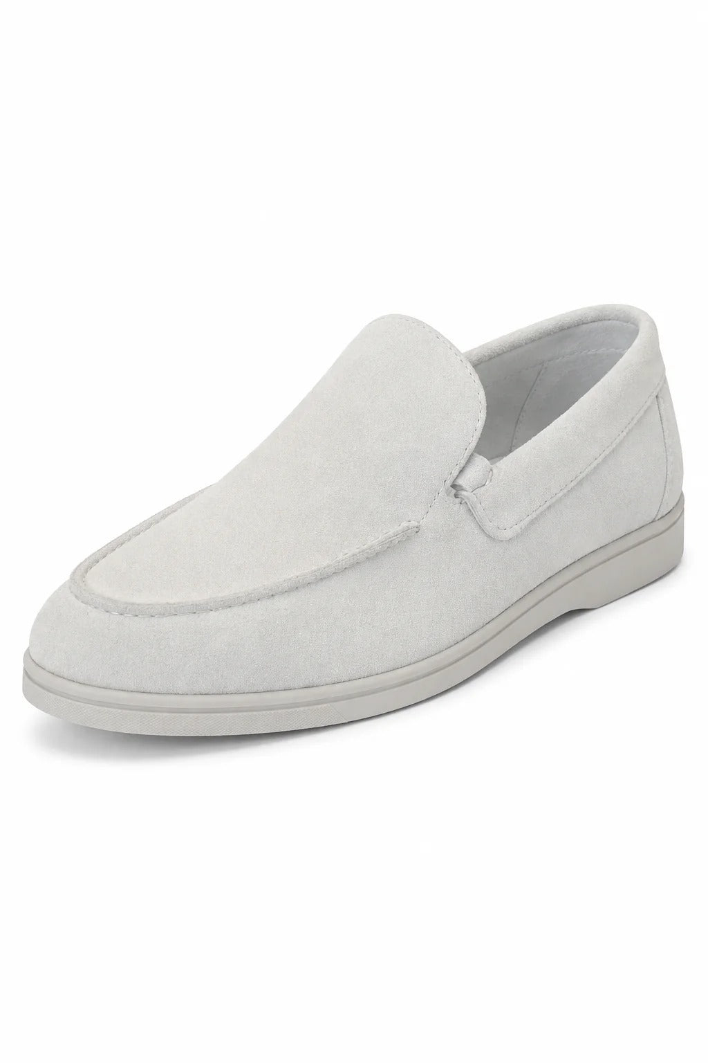 The Sheridan Men's Lightweight Slip On Suede Loafers - White