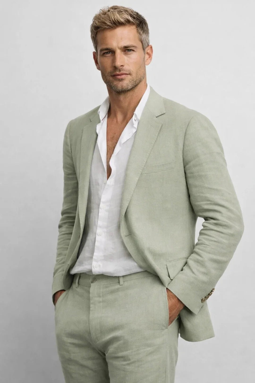 The Midtown Men's Linen Lightweight Summer Suit Set
