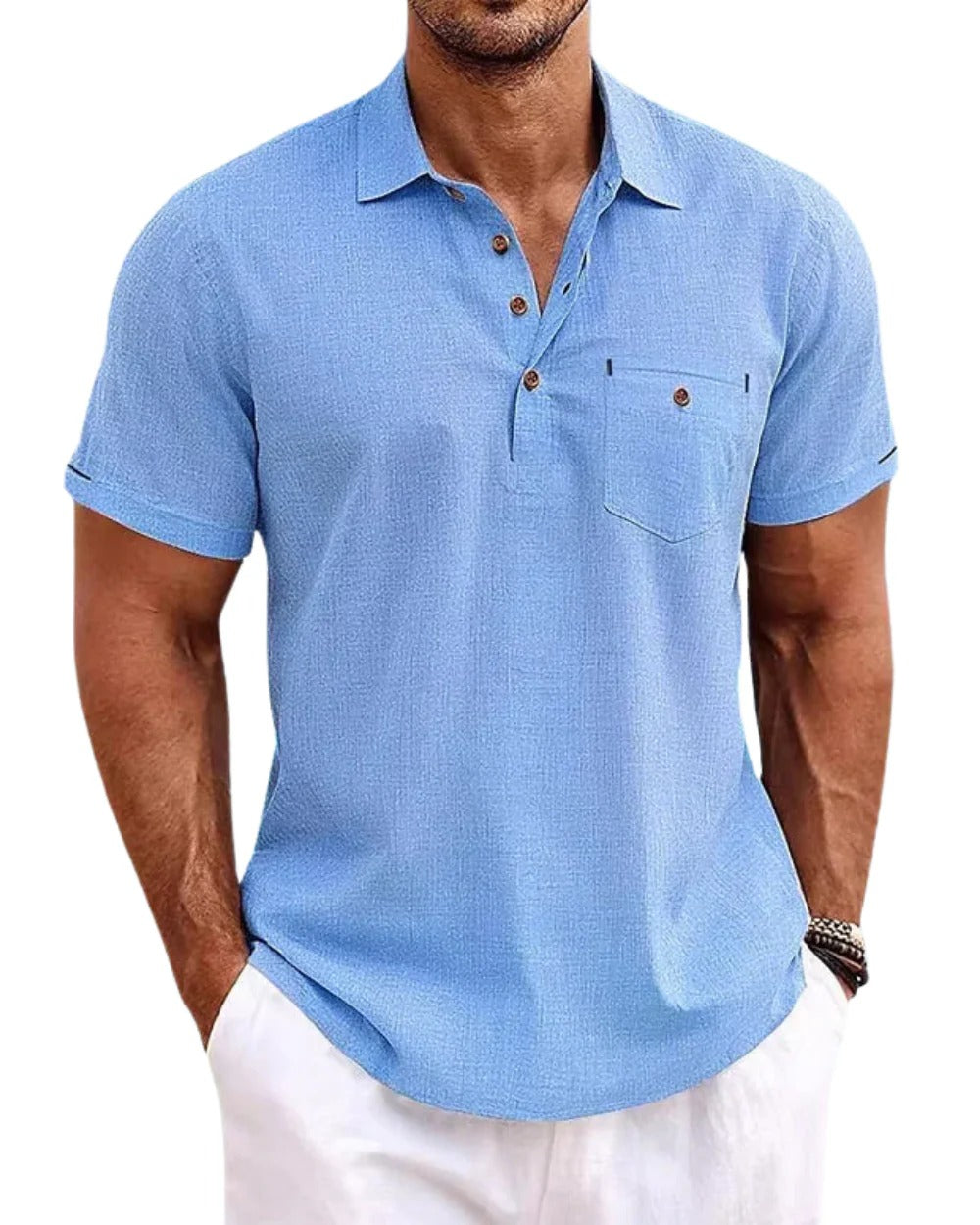 The Siracusa Men's Breathable Linen Polo Shirt