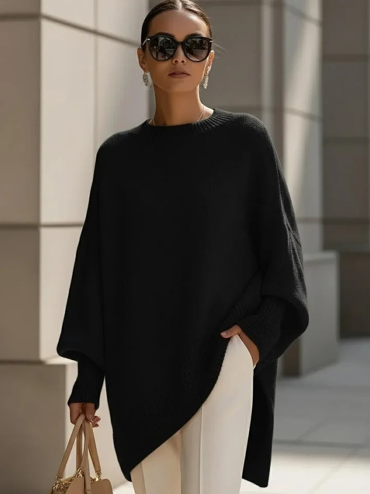 Women's Oversized Jumpers with Asymmetrical Hem