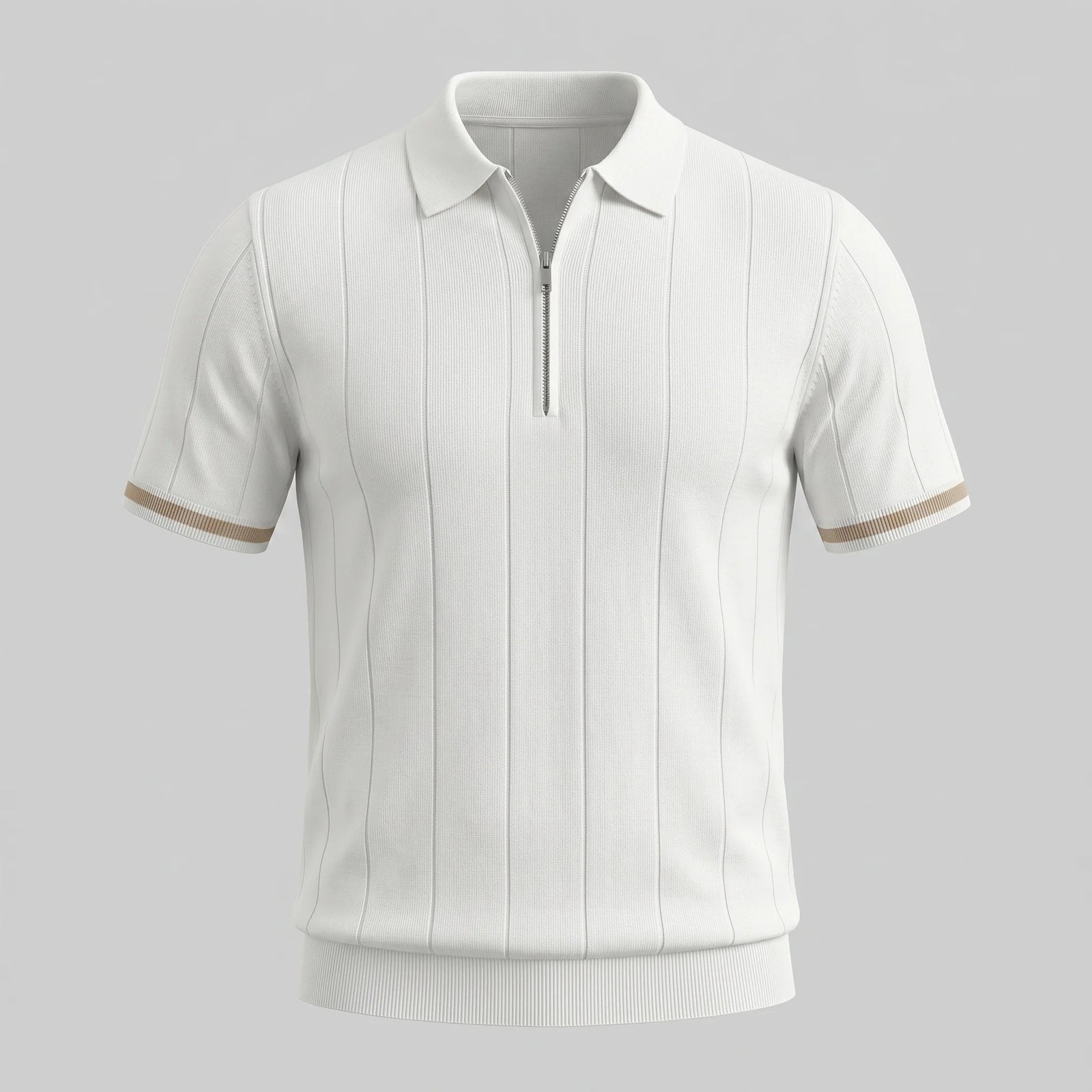 The Venezia Men's Smart Zip Neck Knit Polo Shirt