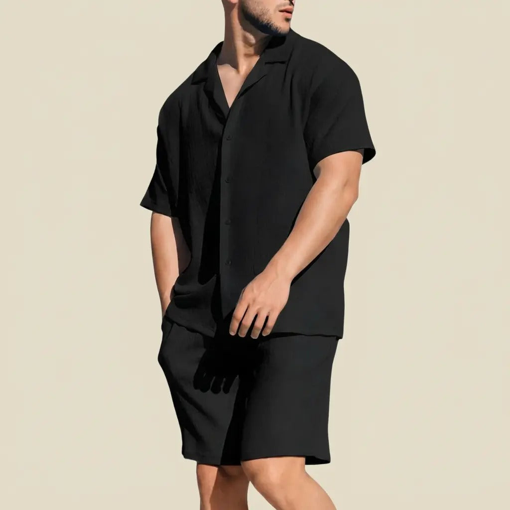 The Bormio Men's Short Sleeve Shirt and Shorts Set