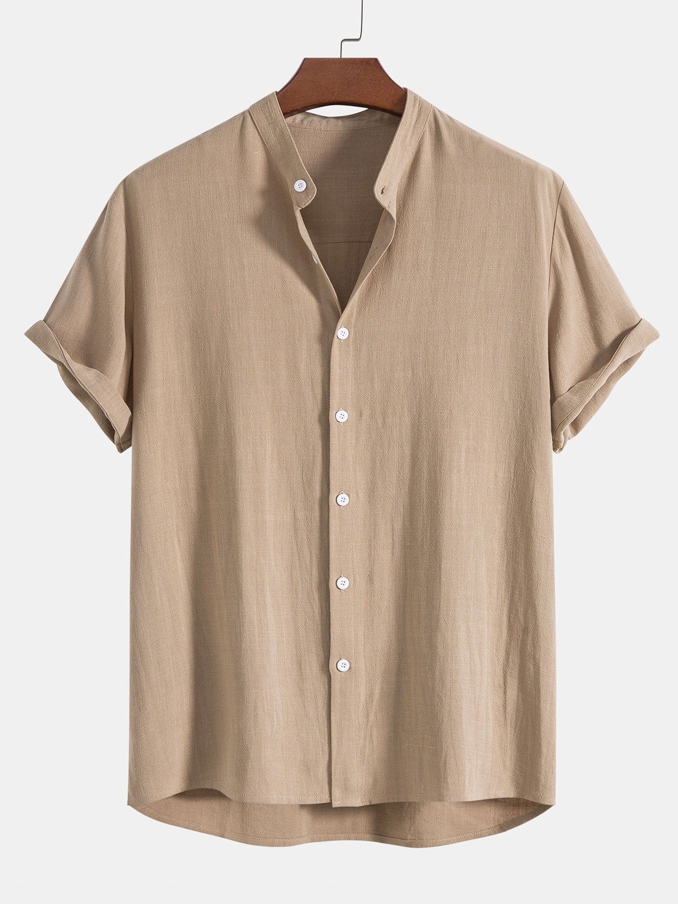 The Alghero Men's Trendy Collar Linen Shirt & Drawstring Trousers Set