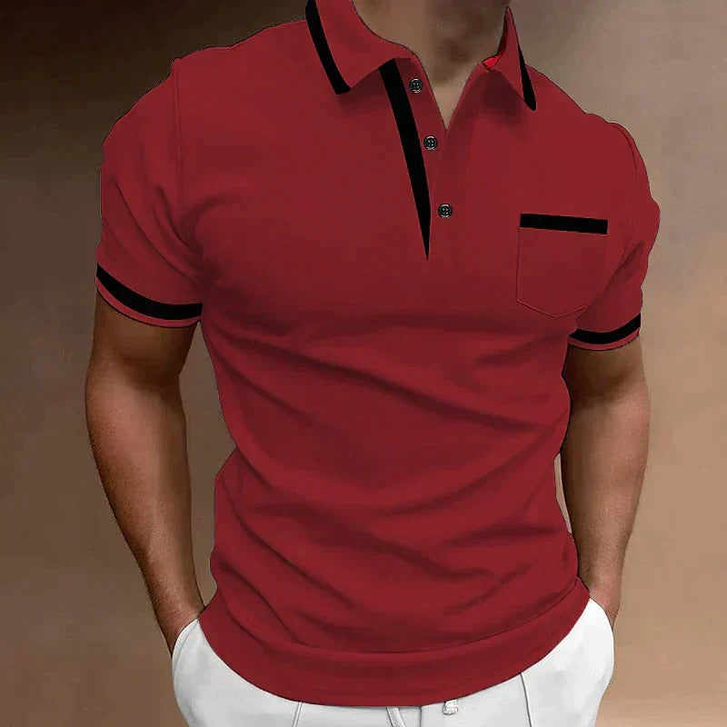 The Pitigliano Men's Contrast Trim Pocket Polo Shirt