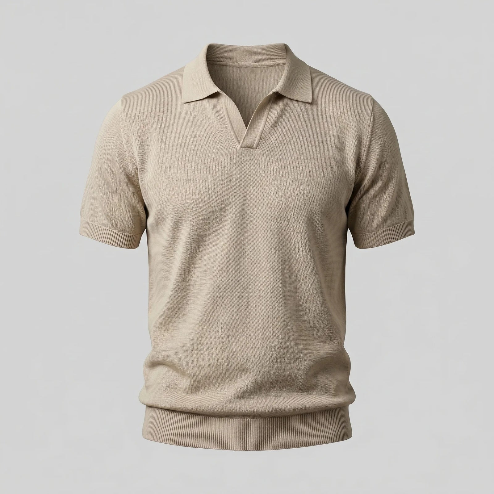 The Venetian Men's Smart Casual Knit Open Collar Polo Shirt