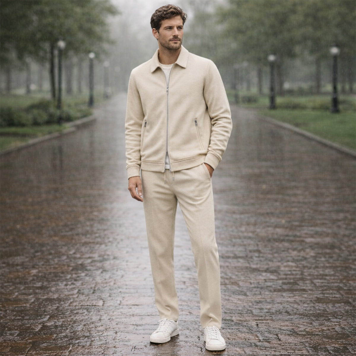 The Napoli Men’s Casual Summer Set – Jacket & Trousers Set