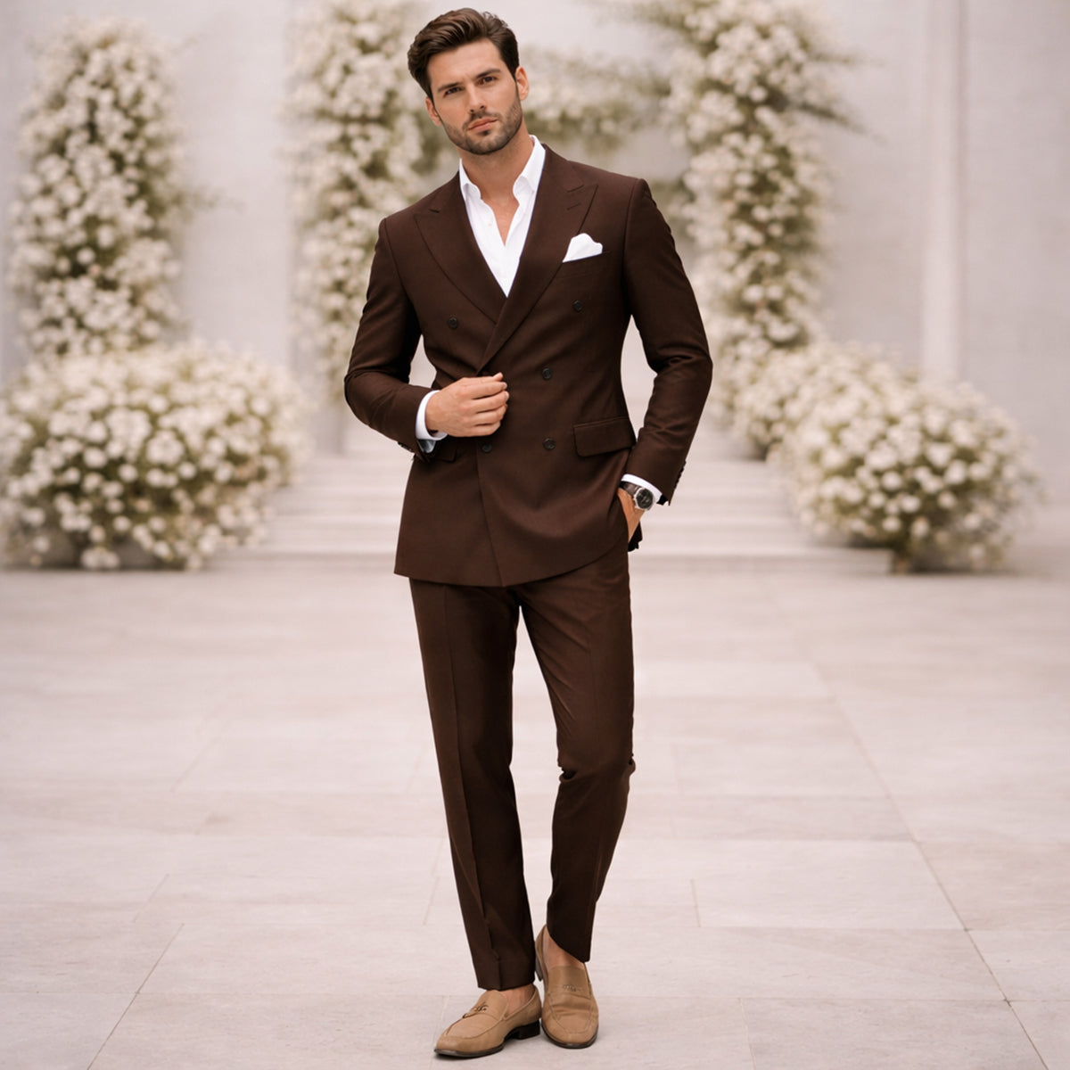 The Bolzano Men’s Double Breasted Suit – Stylish Formal Jacket and Trousers Set
