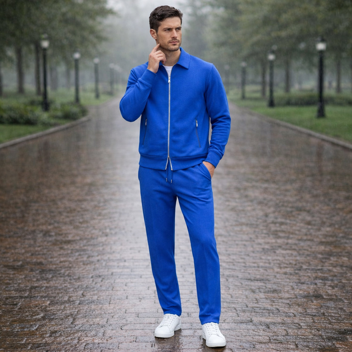 The Napoli Men’s Casual Summer Set – Jacket & Trousers Set