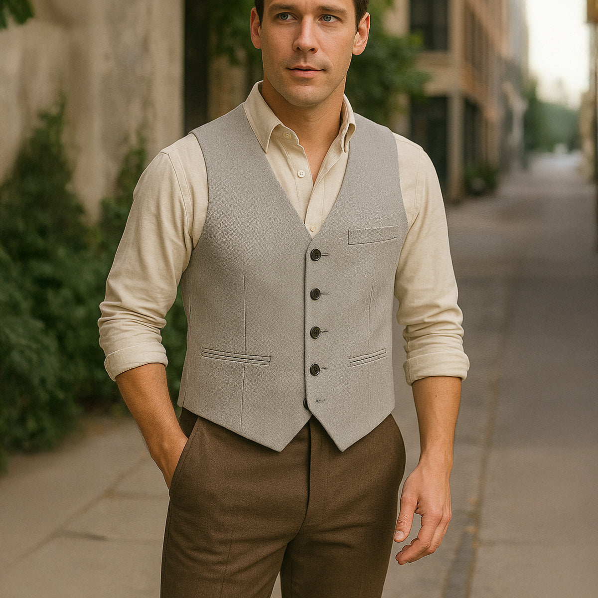 The St. Andrews Men's Elegant Button Up Vintage Waistcoat