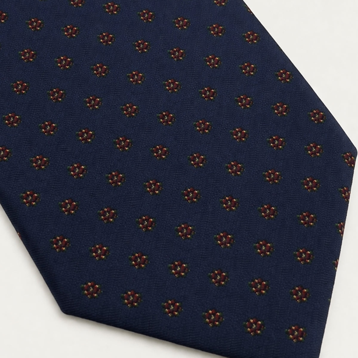The Monterosso Men’s Silk Neck Tie - Dotted Navy Blue