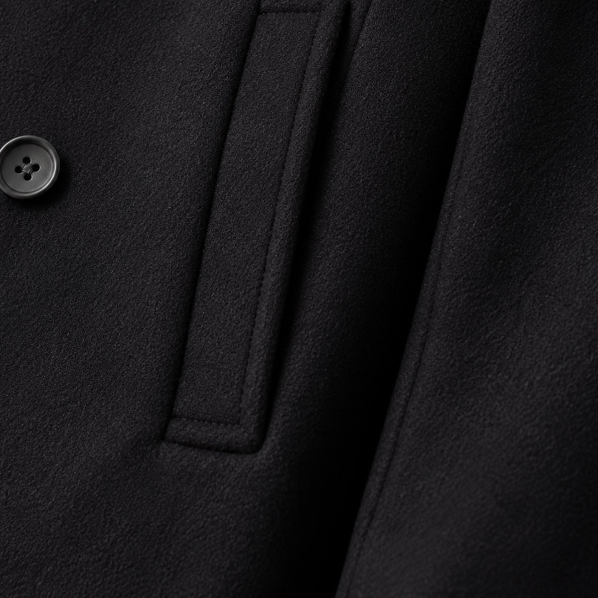 The Buckingham Men’s Warm Winter Double Breasted Wool Peacoat – Black
