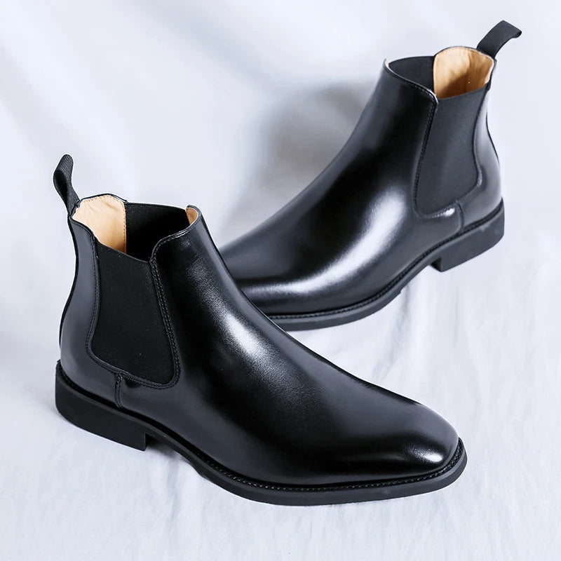 The Notting Hill Men's Pointed Toe Leather Dress Boots