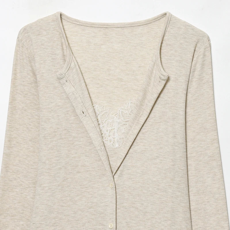 Women's Cropped Cardigan – V Neck Button Front Knit
