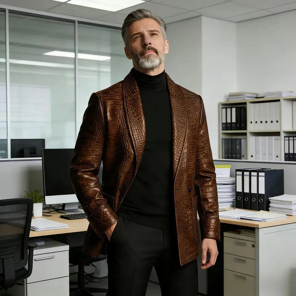 The Strand Men's Slim Fit Embossed Blazer