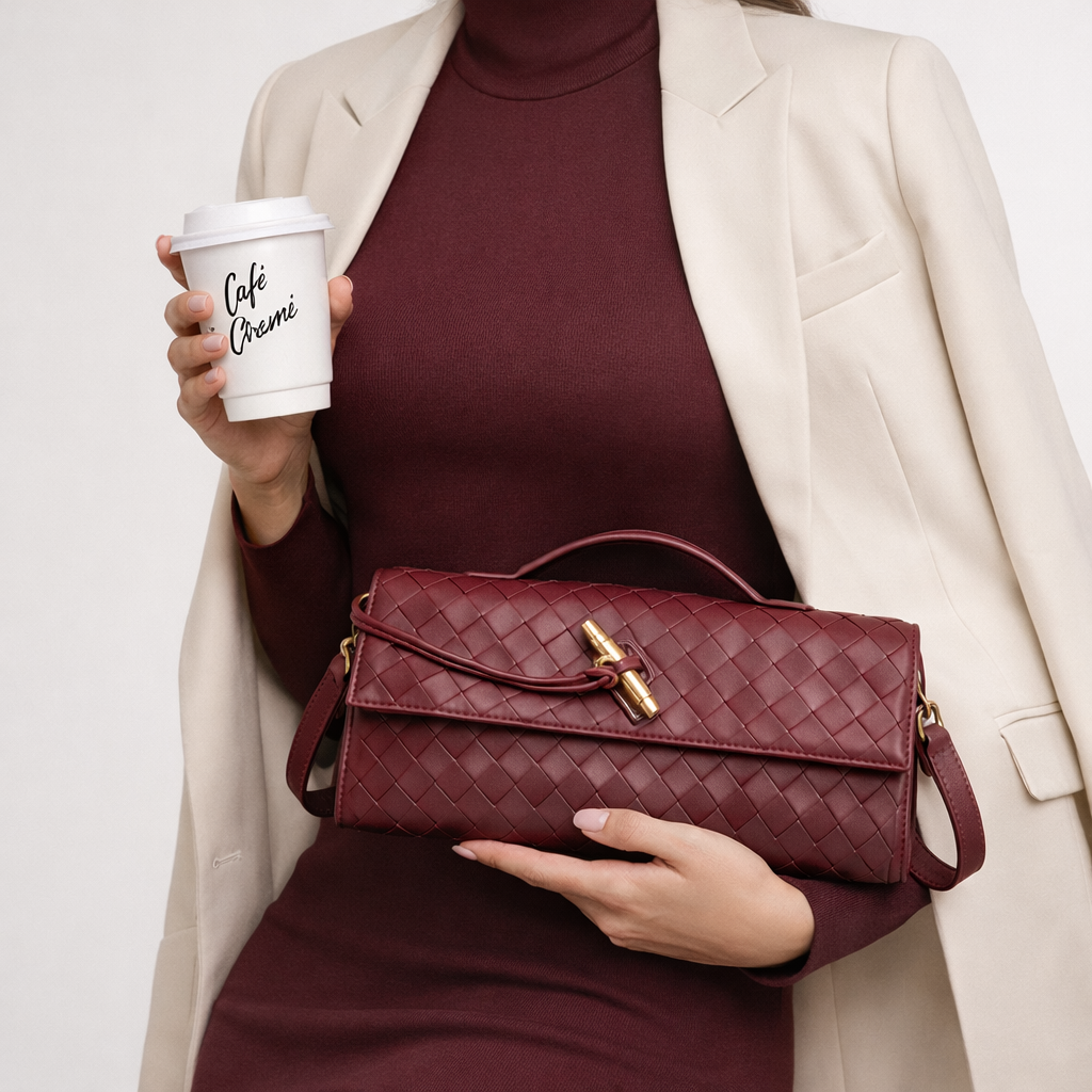 Woven Clutch Bag – Evening Shoulder Bag for Women