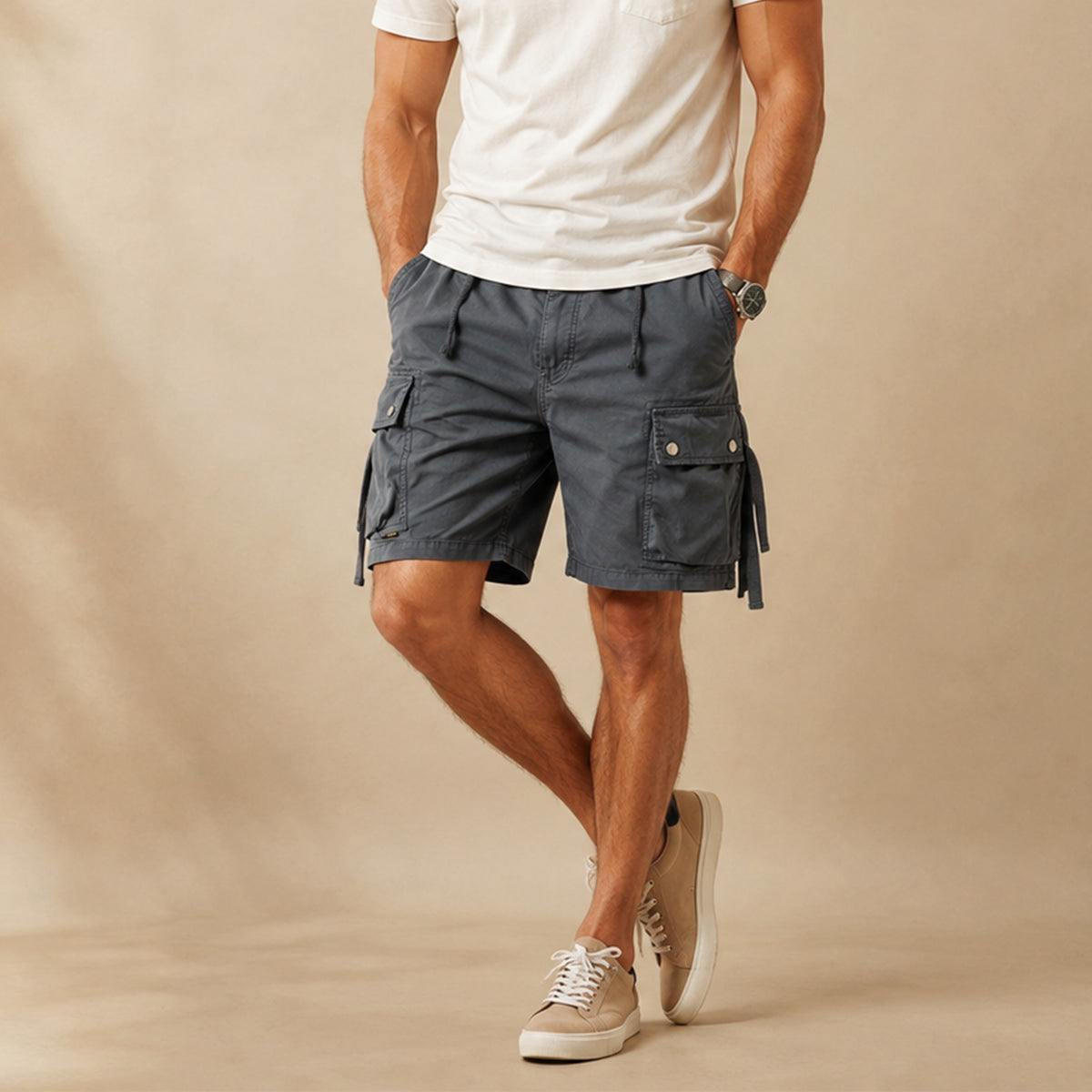 The Durham Men’s Utility Cargo Shorts with Multi Side Pockets