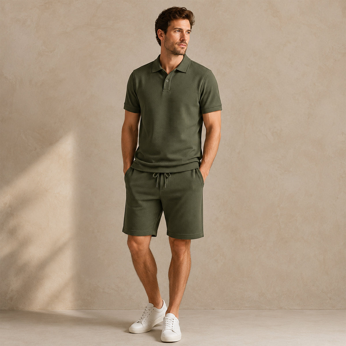 The Ashwood Creek Men’s Casual Co Ord Set – Shirt & Shorts