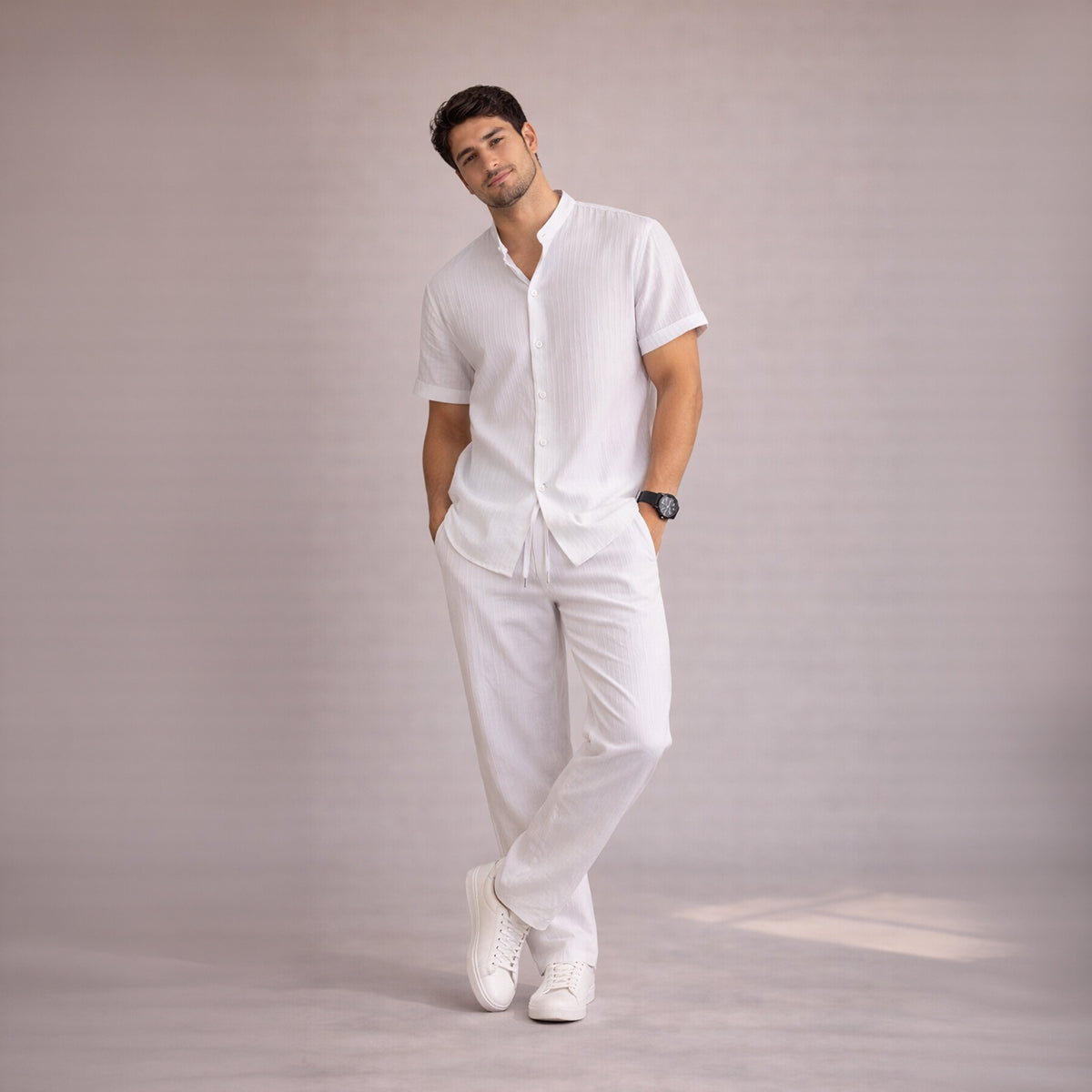 The Pinewater Men’s Linen Summer Trendy Set – Shirt & Trousers