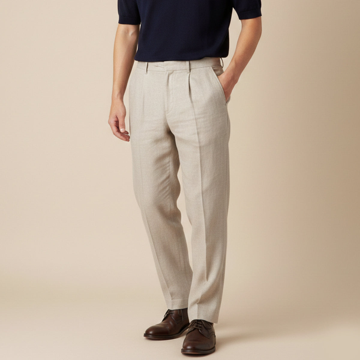The Portofino Men’s Loose Fit Lightweight Linen Trousers