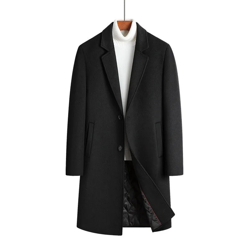The Fitzrovia Men's Slim Fit Single Breasted Overcoat