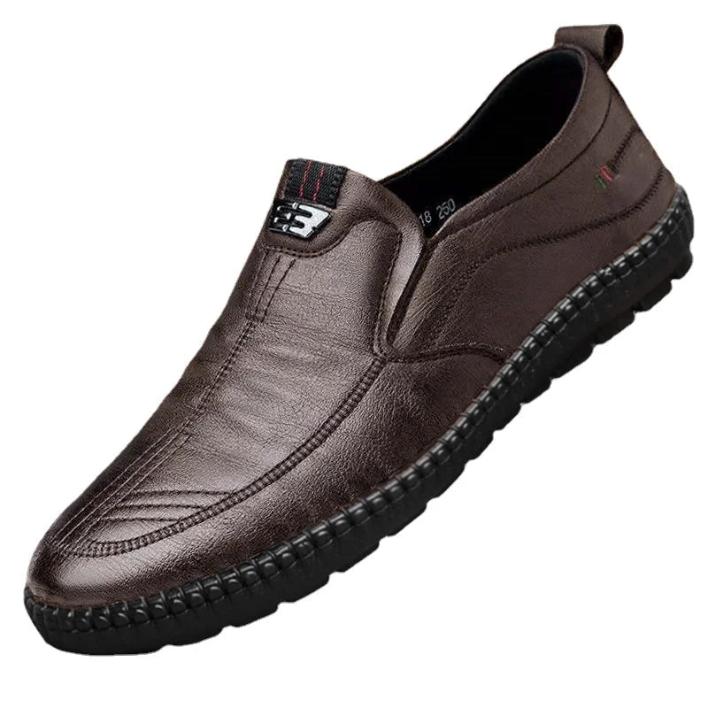 The Temple Men's Leather Slip On Walking Loafers