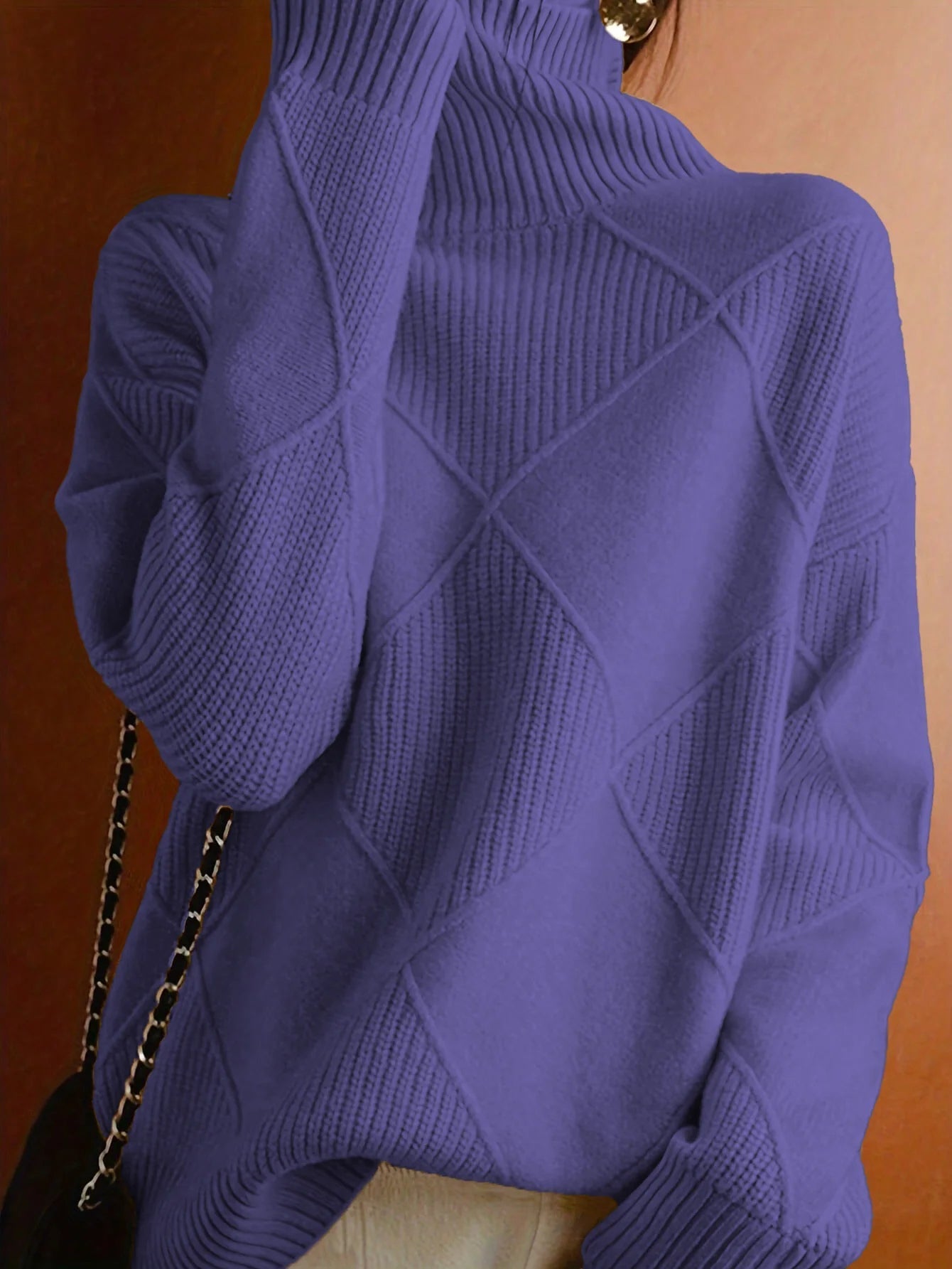 Women's Ribbed Jumper – High Neck Knitted Jumper