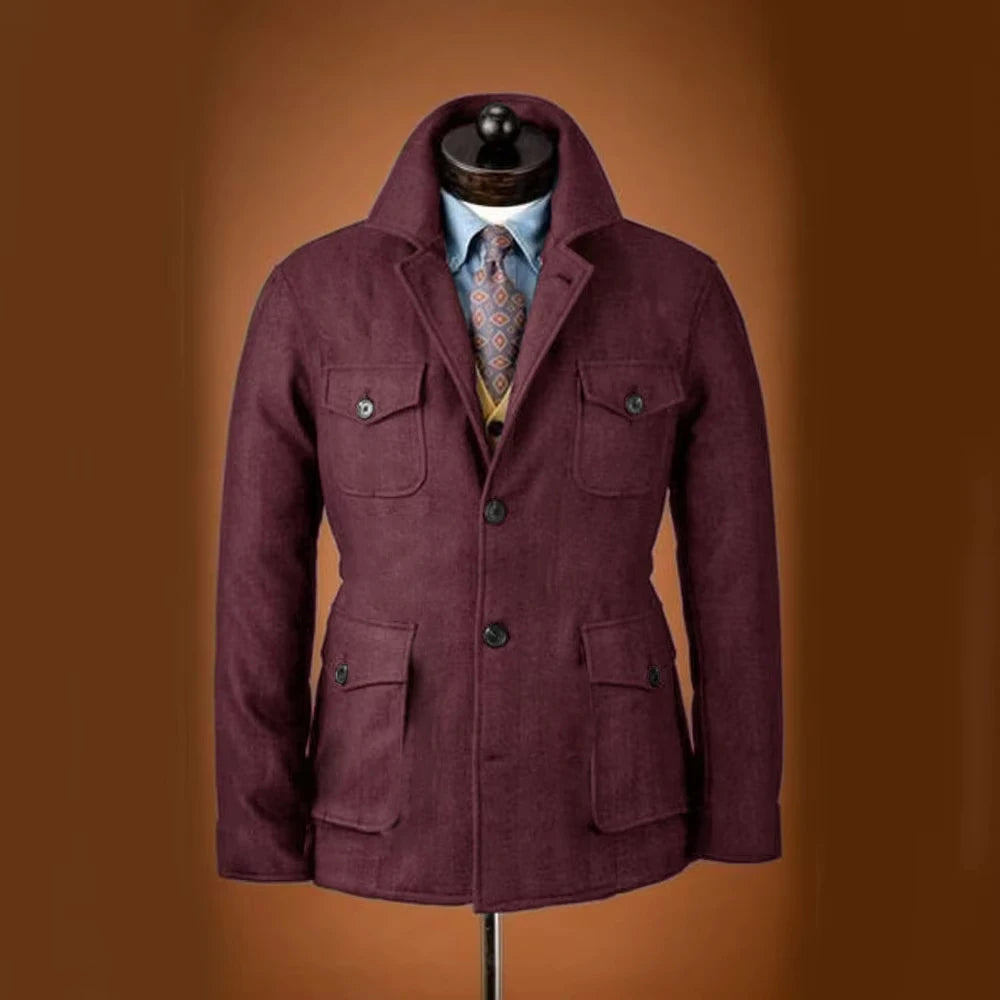The Berkeley Men's Multi Pocket Wool Blend Jacket