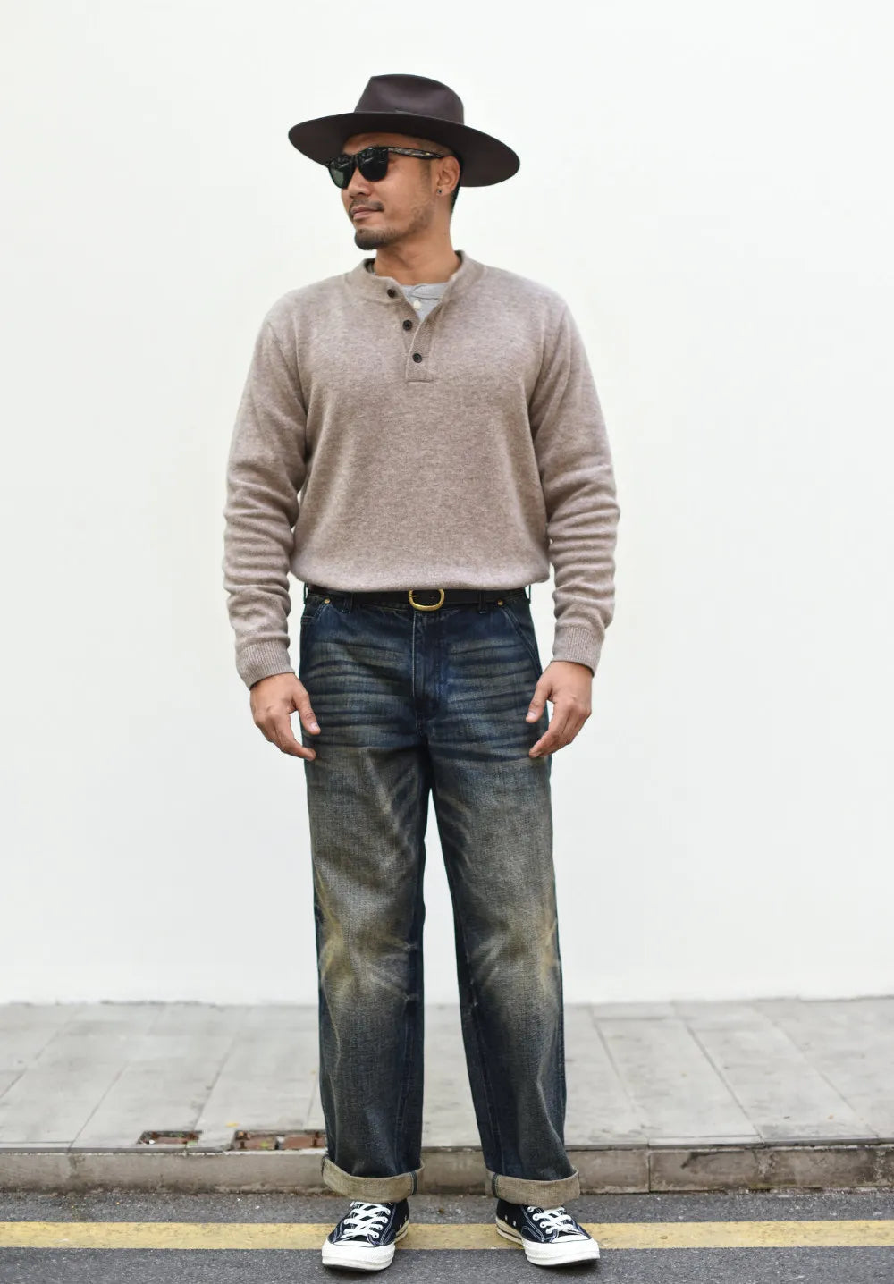 The Richmond Men's Button Neck Henley Knit Jumper