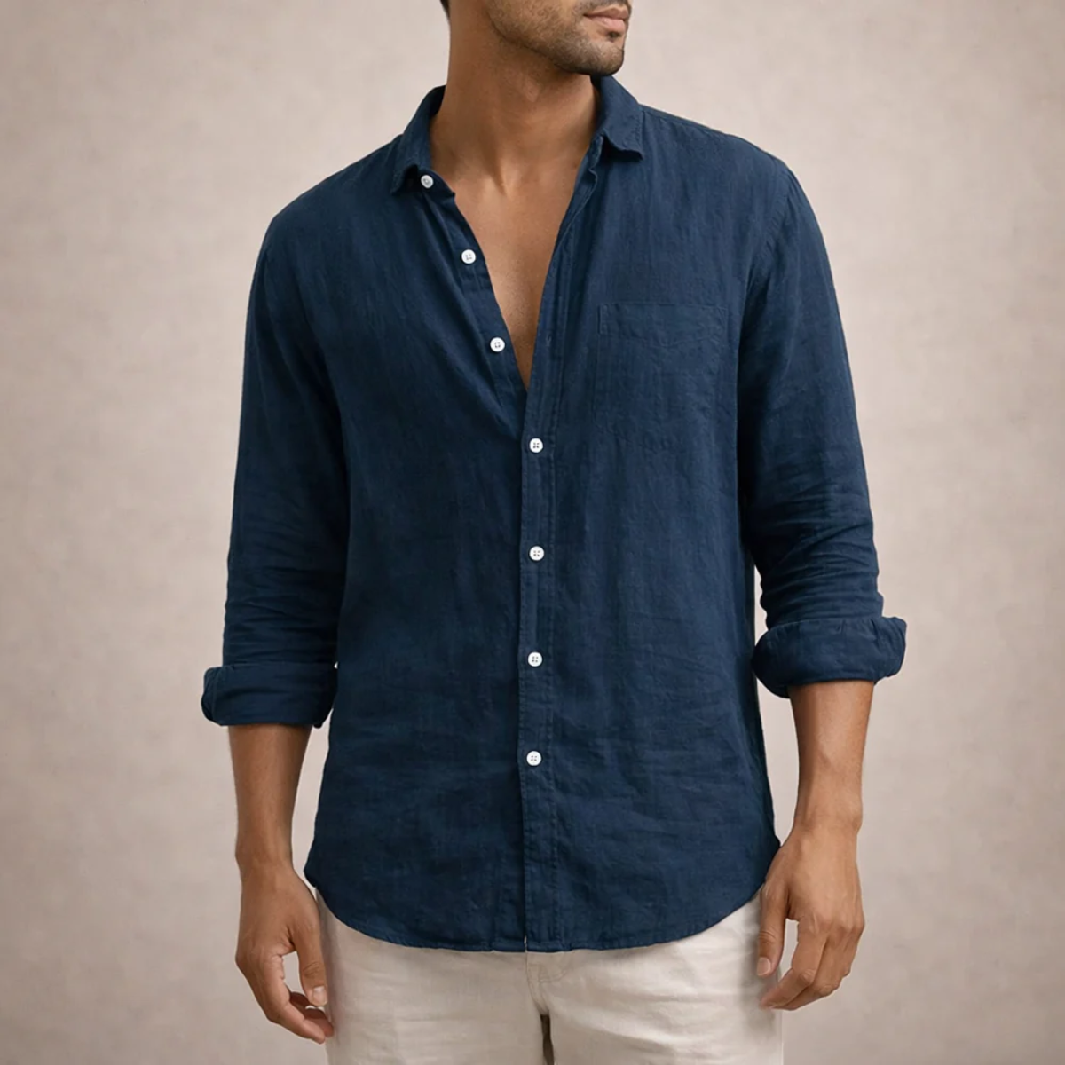 The Ravenna Men's Relaxed Fit Linen Button Up Shirt