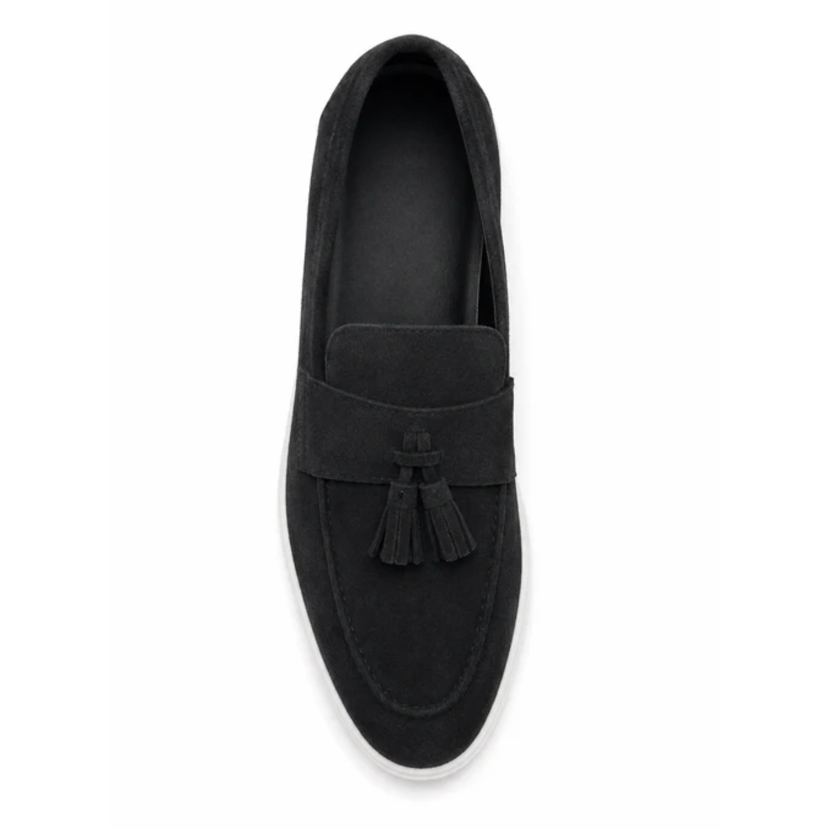 The Prescott Men's Suede Tassel Slip On Loafers - Black